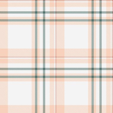 Klasik ekose desenli yumuşak şeftali ve gri üzerine beyaz. Özgeçmiş, tekstil, giyim ve şenlik tasarımları için çok yönlü. Sıcak, rahat veya zarif temalar için kullan.