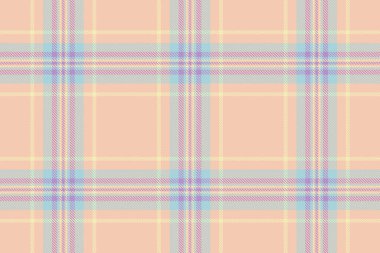 Pastel ekose desenli. Şeftali, mavi, mor ve sarı renkte yumuşacık bir tekstil tasarımı. Arka planlar, kumaşlar ve dijital sanat için çok yönlü. Kusursuz ve modaya uygun.