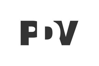 PDV logo tasarımı. İlk harf P D V kalın yazı tipi teknoloji girişimleri, danışmanlık, kurumsal markalaşma. Yaratıcı şirket adı, manşet başlıkları tipografi kimliği, moda logoti tipi. Vektör illüstrasyonu.