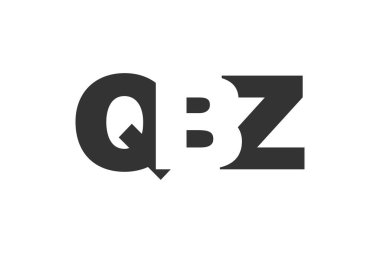 QBZ logo tasarımı. Q B Z harfinin ilk harfi. Teknolojik girişimler, danışmanlık, kurumsal markalaşma için kalın yazı tipi. Yaratıcı şirket adı, manşet başlıkları tipografi kimliği, moda logoti tipi. Vektör illüstrasyonu.