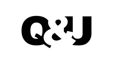 QU logo tasarımı cesurca. Siyah beyaz kimlik sembolü. Modern tipografi simgesi. Şirket marka ikonu. En küçük iş şablonu.