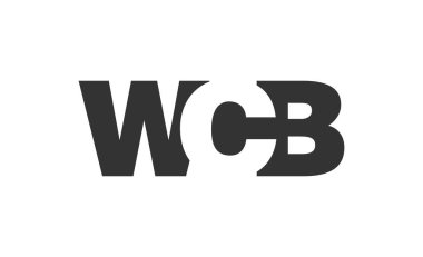 WCB logo tasarımı. İlk harf W C B kalın yazı tipi teknoloji girişimleri, danışmanlık, kurumsal markalaşma. Yaratıcı şirket adı, manşet başlıkları tipografi kimliği, moda logoti tipi. Vektör illüstrasyonu.