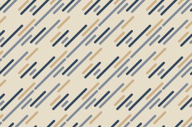 Soyut geometrik dikişsiz desen. Soluk bej, gri ve mavi çapraz çizgiler modern, minimalist bir tasarım yaratır. Tekstil baskıları, web sitesi geçmişi veya ambalaj için ideal.