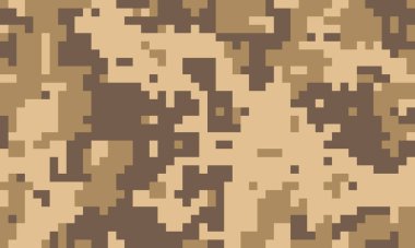 Çöl tonlarında soyut dijital kamuflaj deseni. Geçmişi, tekstili ya da askeri temalı tasarımları için mükemmel. Pikselleşmiş dokusu modern ve teknolojik bir his katıyor..