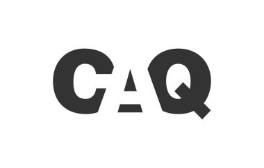 CAQ logo tasarımı. İlk harf C A Q kalın yazı tipi teknoloji girişimleri, danışmanlık, kurumsal markalaşma. Yaratıcı şirket adı, manşet başlıkları tipografi kimliği, moda logoti tipi. Vektör illüstrasyonu.