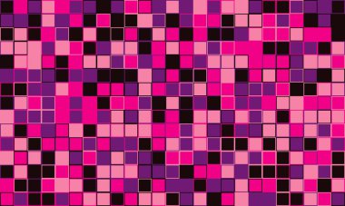 Pembe, mor ve siyah karelerin canlı mozaiği. Dinamik, soyut bir tasarım arka planlar, web siteleri veya tekstil baskıları için idealdir. Enerji, teknoloji ya da modern sanatı çağrıştırıyor..