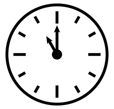 Minimalist duvar saat çizimi on bir kilitlenme gösteriyor. Bu temiz vektör simgesi, yaratıcı iş ve yaşam tarzı projeleri için ideal süreleri, dakikliği ve zaman yönetimini temsil etmektedir..
