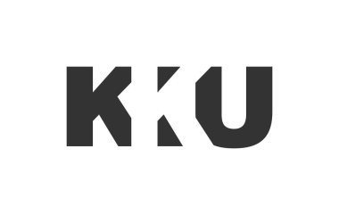 KKU logo tasarımı. İlk harf K U kalın yazı tipi teknoloji girişimleri, danışmanlık, kurumsal markalaşma. Yaratıcı şirket adı, manşet başlıkları tipografi kimliği, moda logoti tipi. Vektör illüstrasyonu.