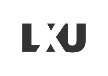 LXU logo tasarımı. İlk harf L X U kalın yazı tipi teknoloji girişimleri, danışmanlık, kurumsal markalaşma. Yaratıcı şirket adı, manşet başlıkları tipografi kimliği, moda logoti tipi. Vektör illüstrasyonu.