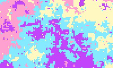 Soyut pastel pikselin sanat arkaplanı. Canlı, neşeli ve modern dijital tasarım web siteleri, sosyal medya veya tekstil baskıları için idealdir. Mutluluk ve yaratıcılığı çağrıştırıyor..
