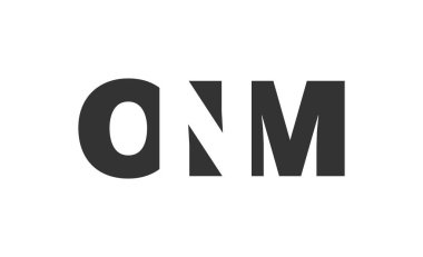 ONM logo tasarımı. İlk harf O N M kalın yazı tipi teknoloji girişimleri, danışmanlık, kurumsal markalaşma. Yaratıcı şirket adı, manşet başlıkları tipografi kimliği, moda logoti tipi. Vektör illüstrasyonu.
