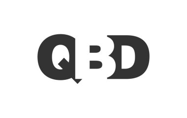 QBD logo tasarımı. Teknoloji girişimleri, danışmanlık, kurumsal markalaşma için ilk harf Q B D kalın yazı tipi. Yaratıcı şirket adı, manşet başlıkları tipografi kimliği, moda logoti tipi. Vektör illüstrasyonu.