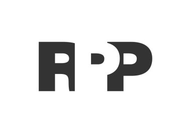 RPP logo tasarımı. İlk harf R P koyu yazı tipi. Teknolojik girişimler, danışmanlık, kurumsal markalaşma için. Yaratıcı şirket adı, manşet başlıkları tipografi kimliği, moda logoti tipi. Vektör illüstrasyonu.
