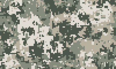 Soyut dijital kamuflaj modeli. Geçmişi, tekstili ya da askeri temalı tasarımları için mükemmel. Pikselleştirilmiş doku gizlenme ve gizem hissi yaratır..