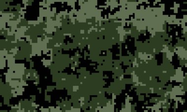 Soyut dijital kamuflaj modeli. Geçmişi, tekstili ya da askeri temalı tasarımları için mükemmel. Pikselleşmiş dokusu modern ve keskin bir his veriyor. Web siteleri, ambalaj veya giysi için kullan.
