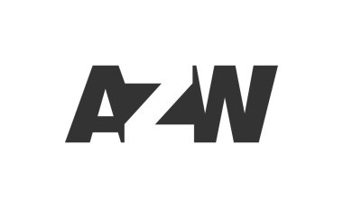 AZW logo tasarımı. İlk harf A Z W kalın yazı tipi teknoloji girişimleri, danışmanlık, kurumsal markalaşma. Yaratıcı şirket adı, manşet başlıkları tipografi kimliği, moda logoti tipi. Vektör illüstrasyonu.