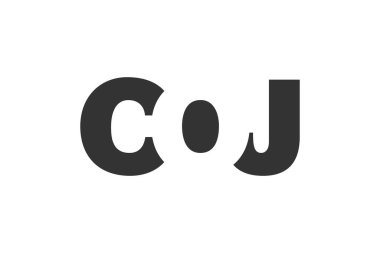 COJ logo tasarımı. İlk harf C O J kalın yazı tipi teknoloji girişimleri, danışmanlık, kurumsal markalaşma. Yaratıcı şirket adı, manşet başlıkları tipografi kimliği, moda logoti tipi. Vektör illüstrasyonu.