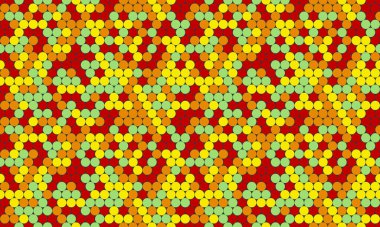 Çok renkli dairelerin büyüleyici mozaiğini içeren hareketli, soyut, pürüzsüz bir desen..