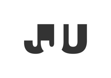 JJU logo tasarımı. İlk harf J U kalın yazı tipi teknoloji girişimleri, danışmanlık, kurumsal markalaşma. Yaratıcı şirket adı, manşet başlıkları tipografi kimliği, moda logoti tipi. Vektör illüstrasyonu.