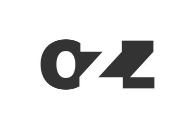 OZZ logo tasarımı. İlk harf 0-Z kalın yazı tipi teknolojik girişimler, danışmanlık, kurumsal markalaşma. Yaratıcı şirket adı, manşet başlıkları tipografi kimliği, moda logoti tipi. Vektör illüstrasyonu.