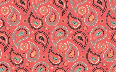 Geometri çiçeklerinde lükslü kumaş. Çarpık şenlikte egzotik damaske. Kontrast bitki ve desenli retro. Doğu mandala ve dekorasyon grafiği.