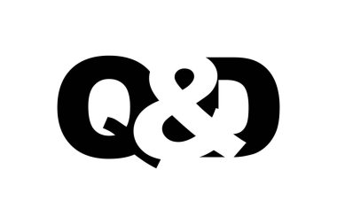 Kaliteli bir QD logo tasarımı. Siyah beyaz kimlik sembolü. Modern tipografi simgesi. Şirket marka ikonu. En küçük iş şablonu.