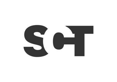 SCT logo tasarımı. İlk harf S C T koyu yazı tipi. Teknolojik girişimler, danışmanlık, kurumsal markalaşma. Yaratıcı şirket adı, manşet başlıkları tipografi kimliği, moda logoti tipi. Vektör illüstrasyonu.