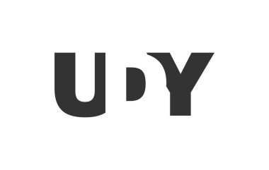 UDY logo design. Initial letter U D Y bold font style for tech startups, consulting, corporate branding. Creative company name, headlines typography identity, trendy logotype. Vector illustration.