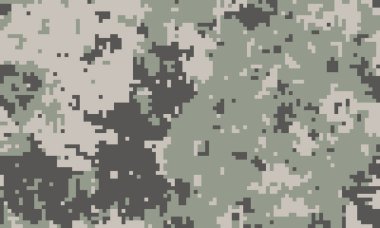 Soyut dijital kamuflaj modeli. Geçmişi, tekstili ya da askeri temalı tasarımları için mükemmel. Pikselleştirilmiş doku gizlenme ve gizem hissi yaratır..