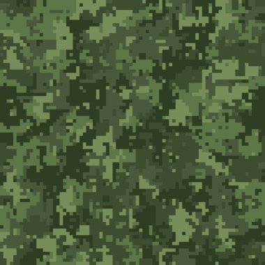Soyut pikselleştirilmiş kamuflaj deseni. Özgeçmiş, moda, ordu veya oyun tasarımları için çok yönlü dijital doku ideal.