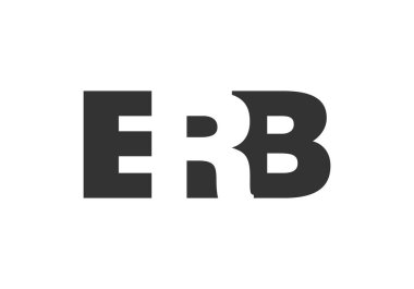 ERB logo tasarımı. İlk harf E R B. Teknik girişimler, danışmanlık, kurumsal markalaşma için kalın yazı tipi. Yaratıcı şirket adı, manşet başlıkları tipografi kimliği, moda logoti tipi. Vektör illüstrasyonu.