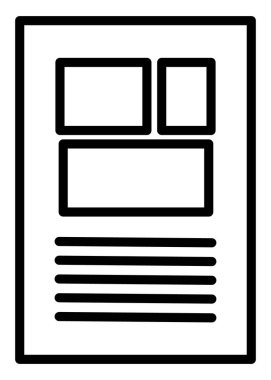 Dijital bir düzeni ya da web sitesi kablosunu temsil eden modern minimalist çizgi simgesi. UIUX tasarımı, içerik yönetimi ve yayıncılık kavramları için mükemmel. Yapılandırılmış veriler için temiz bir sembol.