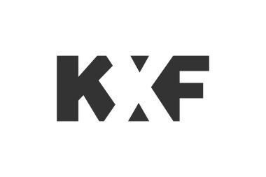 KXF logo tasarımı. İlk harf K X F kalın yazı tipi teknoloji girişimleri, danışmanlık, kurumsal markalaşma. Yaratıcı şirket adı, manşet başlıkları tipografi kimliği, moda logoti tipi. Vektör illüstrasyonu.