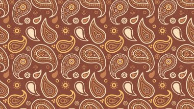 Kıvrımlı eski moda kıvrımlı Asyalı. Paisley çiziyor ve büyümeyi tekrarlıyor. Çiçek yaprağında modern simetri. Batı yatay olarak kart geleneği.