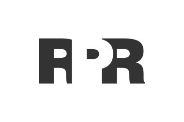 RPR logo tasarımı. Teknolojik girişimler, danışmanlık, kurumsal markalaşma için ilk harf R R kalın yazı tipi. Yaratıcı şirket adı, manşet başlıkları tipografi kimliği, moda logoti tipi. Vektör illüstrasyonu.