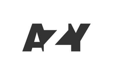 AZY logo tasarımı. Teknoloji girişimleri, danışmanlık, kurumsal markalaşma için ilk harf A Z Y kalın yazı tipi. Yaratıcı şirket adı, manşet başlıkları tipografi kimliği, moda logoti tipi. Vektör illüstrasyonu.