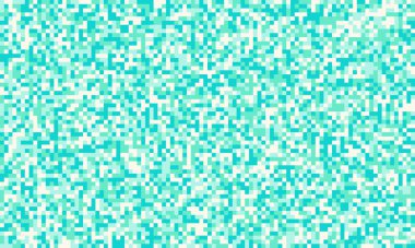 Soyut pikselleştirilmiş turkuaz ve beyaz desenli. Web sitesi geçmişi, dijital sanat, tekstil tasarımları ya da modern, canlı bir estetik yaratmak için mükemmel..