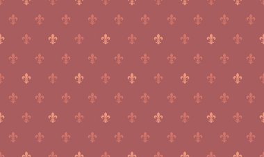 Sıcak toprak tonlarında zarif fleurdelis desenleri. Arkaplan, web sitesi tasarımı, tekstil baskısı veya kırtasiye için mükemmel.