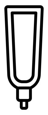 Kozmetik sıkma tüpünün temiz minimalist siyah çizgisi özen duygusunu çağrıştırıyor. Cilt bakımı ve tıbbi markalaşma için ideal. Modern web ve uygulama tasarım projeleri için yüksek kalite vektör.