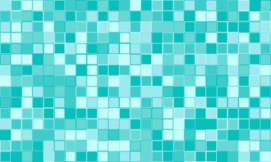 Sakinleştirici turkuaz renklerde soyut mozaik desen. Web sitesi geçmişi, sunumları veya dijital sanat projeleri için mükemmel.