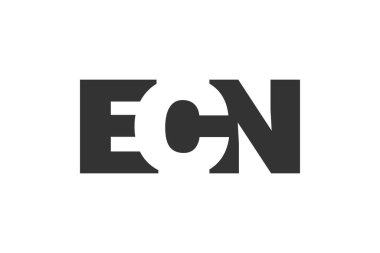 ECN logo tasarımı. Teknoloji girişimleri, danışmanlık, kurumsal markalaşma için ilk harf E C C N kalın yazı tipi. Yaratıcı şirket adı, manşet başlıkları tipografi kimliği, moda logoti tipi. Vektör illüstrasyonu.