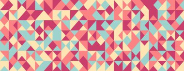 Pastel üçgen mozaiği içeren canlı geometrik desen. Web sitesi geçmişi, tekstil tasarımları ya da modern, eğlenceli bir estetiğe ihtiyaç duyan her proje için ideal..