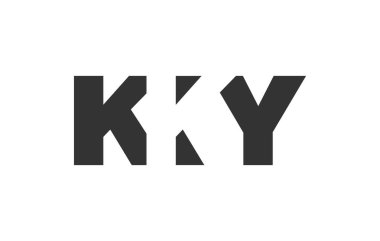 KKY logo tasarımı. İlk harf K K Y kalın yazı tipi teknoloji girişimleri, danışmanlık, kurumsal markalaşma. Yaratıcı şirket adı, manşet başlıkları tipografi kimliği, moda logoti tipi. Vektör illüstrasyonu.