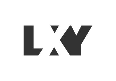 LXY logo tasarımı. İlk harf L X Y kalın yazı tipi teknoloji girişimleri, danışmanlık, kurumsal markalaşma. Yaratıcı şirket adı, manşet başlıkları tipografi kimliği, moda logoti tipi. Vektör illüstrasyonu.