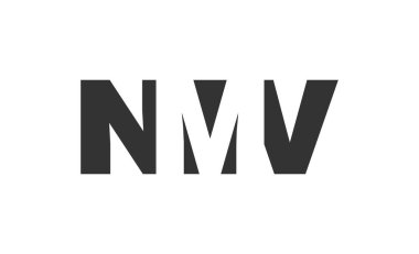 NMV logo tasarımı. İlk harf N M V kalın yazı tipi teknoloji girişimleri, danışmanlık, kurumsal markalaşma. Yaratıcı şirket adı, manşet başlıkları tipografi kimliği, moda logoti tipi. Vektör illüstrasyonu.