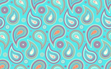 Asyalı tasarımcının etnik klasiği. Modern eskizlerle dönen duvar kağıtları. Entrika dekorasyonu elle çizilmiş düz tasarım. Kumaş mevsimi süslü şal desenli.