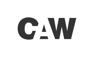 CAW logo tasarımı. İlk harf C A W kalın yazı tipi teknoloji girişimleri, danışmanlık, kurumsal markalaşma. Yaratıcı şirket adı, manşet başlıkları tipografi kimliği, moda logoti tipi. Vektör illüstrasyonu.