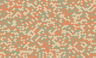 Soyut geometrik desen. Sönük turuncu ve yeşil renkler arka plan, tekstil veya web sitesi tasarımı için ince ve desenli bir tasarım oluşturur..