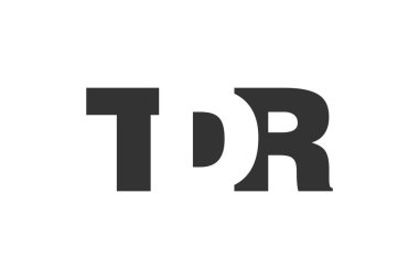 TDR logo tasarımı. Teknoloji girişimleri, danışmanlık, kurumsal markalaşma için ilk harf T D R kalın yazı tipi. Yaratıcı şirket adı, manşet başlıkları tipografi kimliği, moda logoti tipi. Vektör illüstrasyonu.