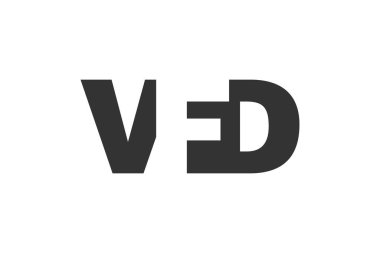 VFD logo tasarımı. Teknoloji girişimleri, danışmanlık, kurumsal markalaşma için ilk harf VF D kalın yazı tipi. Yaratıcı şirket adı, manşet başlıkları tipografi kimliği, moda logoti tipi. Vektör illüstrasyonu.